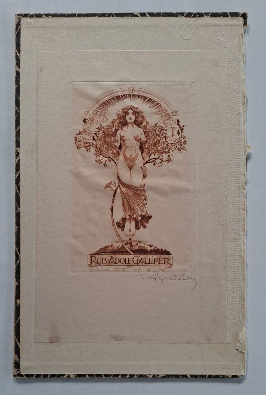 Dipinti: Jugendstil Radierung Akt 1919 Ex Libris A. Soder signiert – Usato da Opfikon venduto da Diversamente