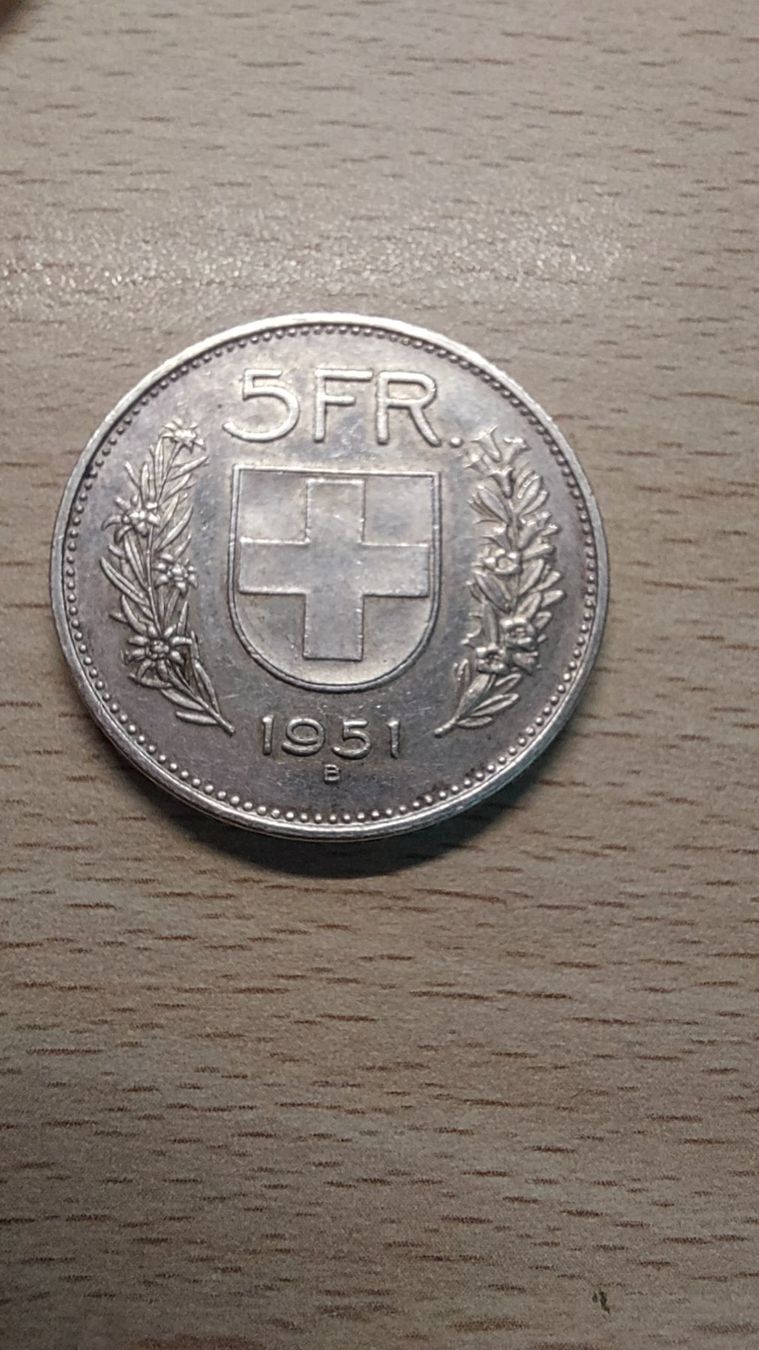 Alle Münzen: 5 Franken 1951 Silber – Gebraucht aus Näfels von rot_c2zr