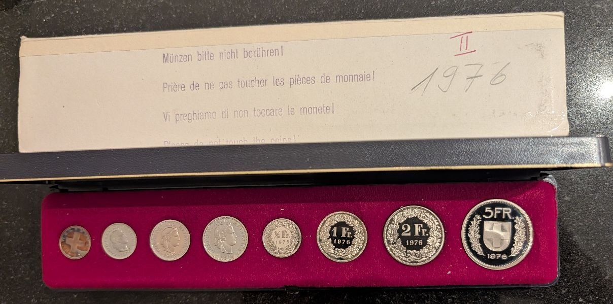 Alle Münzen: CH - Münzsatz 1976 pp – Neu (gemäss Beschreibung) aus Arch von moneyswiss