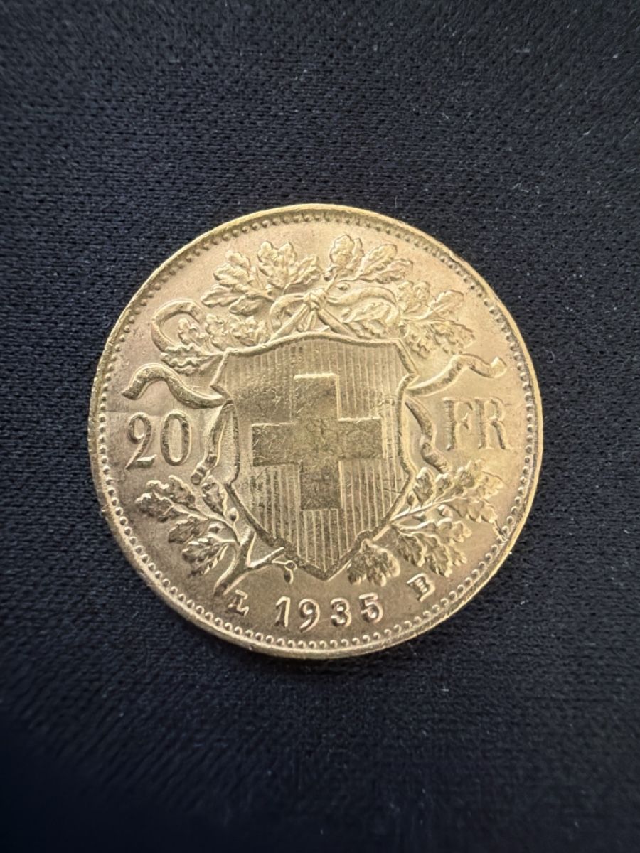 Tutti le monete: Gold Vreneli, Fr. 20.-, 1935LB – Usato da Lommiswil venduto da tomboy02