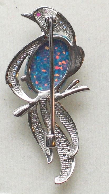 Broschen & Nadeln: Silber 925, Brosche mit Opal und Zirkoni – Neu (gemäss Beschreibung) aus Riehen von sesambestcoins2004 1