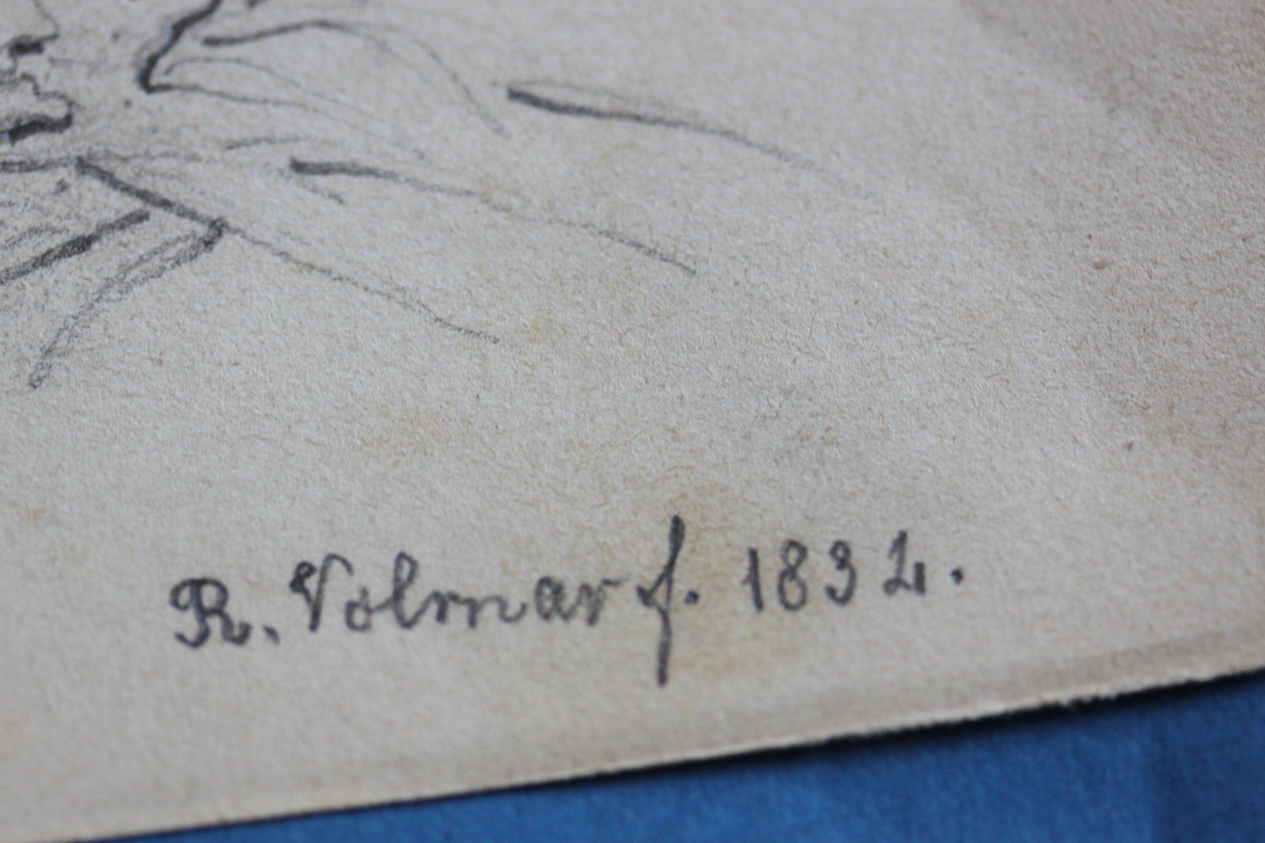 Dipinti: VOLMAR RUDOLF 1832 Zeichnung – Usato da Riehen venduto da Joncika