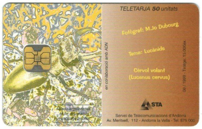 Schede telefoniche: Telefonkarte Andorra Hirschkäfer – Usato da Zürich venduto da tol_b7c7 1