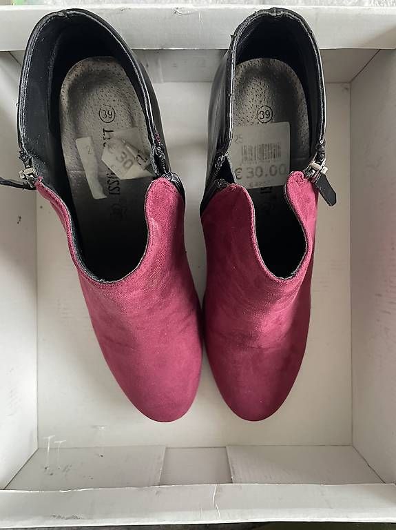 Scarpe da donna: Neu Ankle Boots in Bordeaux – Nuovo (secondo la descrizione) da Basel venduto da gou_7hp 2