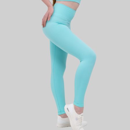 Leggings Seamless Damen Fitness Yoga High TiffanyBlau Gym XL