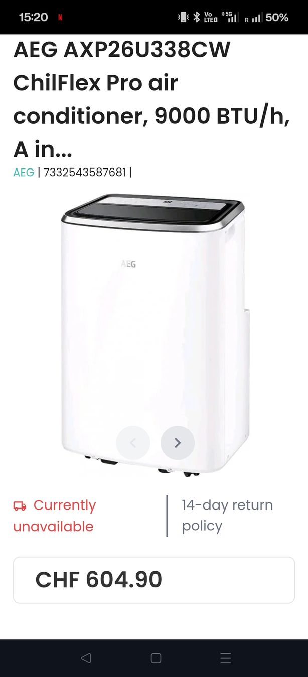 Condizionatori: AEG AC cooler – Usato da Bäretswil venduto da srobots 3