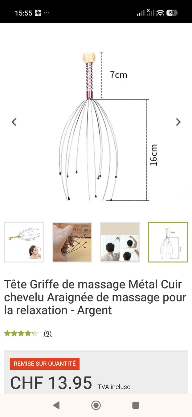 Appareils de massage: Kopfmassage-Spinne Kopfmassagegerät 4 stk. – Neuf avec emballage d'origine à Altdorf UR par Swissglam 3