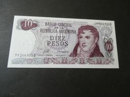 Argentinien, 10 Pesos -   ungefaltet