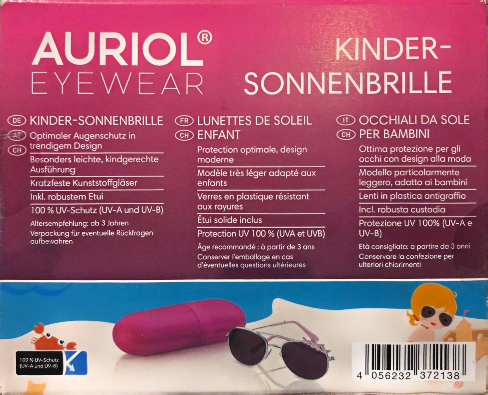 Occhiali & Lenti: AURIOL Kinder Sonnenbrille inkl. robustem Etui – Nuovo e nell'imballaggio originale da Thun venduto da el_gnom 2