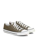 Stylish Canvas Sneakers Military green color