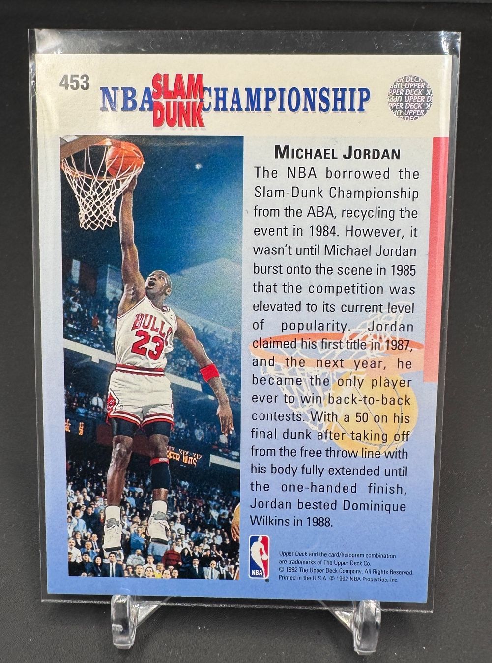 Nba Carte collezionabili: NBA Michael Jordan 1992 Upper Deck MJ #453 Slam-Dunk Contest – Nuovo (secondo la descrizione) da Jegenstorf venduto da plataOplomo 1