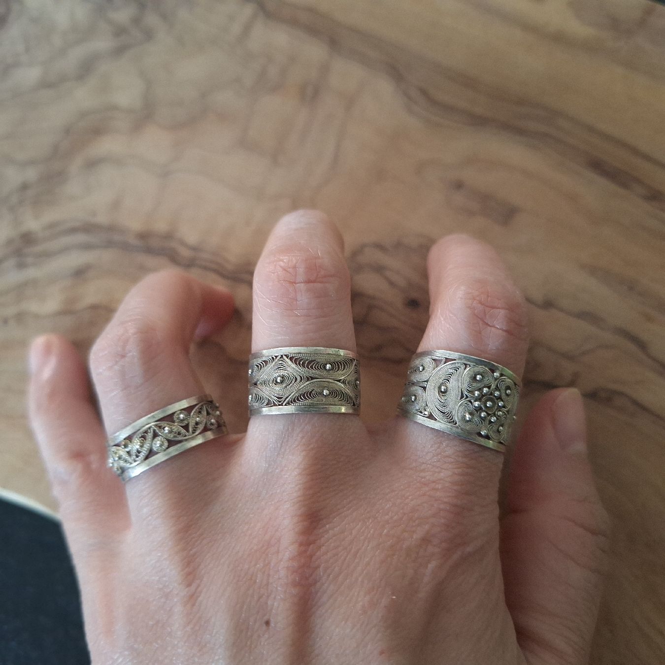 Anelli: Versand möglich. Romantische, filigrane Ringe, Silber – Usato da Winterthur venduto da Goldpipau 1