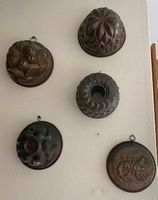 4 Kupfer-Gugelhopfformen Dekorationsobjekte für die Präsenta