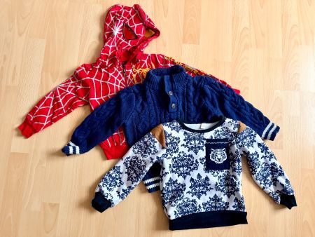 2 Pullover und 1 Jacke für Jungen, Gr. 98-104