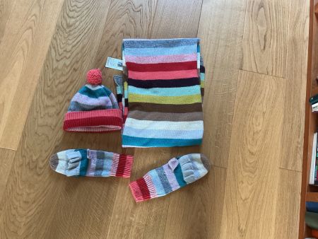 Gap Set: Mütze, Schal und Handschuhe, bunte Streifen