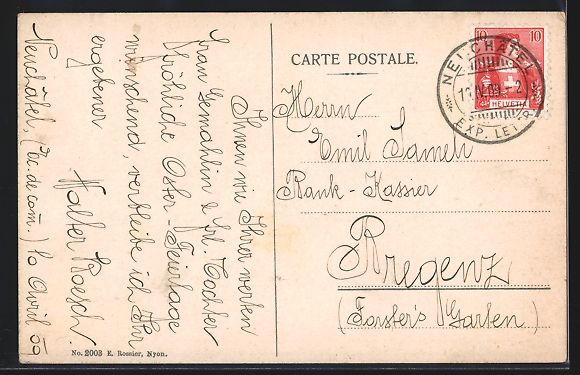 Cartoline postali: AK Neuchâtel, Place des Halles, 1909 – Usato da Berlin venduto da bartko-reher 1