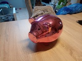Tirelire,croustille cochon chrome