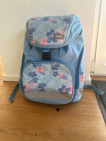 Kinderrucksack Funki Blumenmuster blau guter Zustand