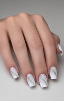 Künstliche Nägel weiss mit Glitzer Design neu