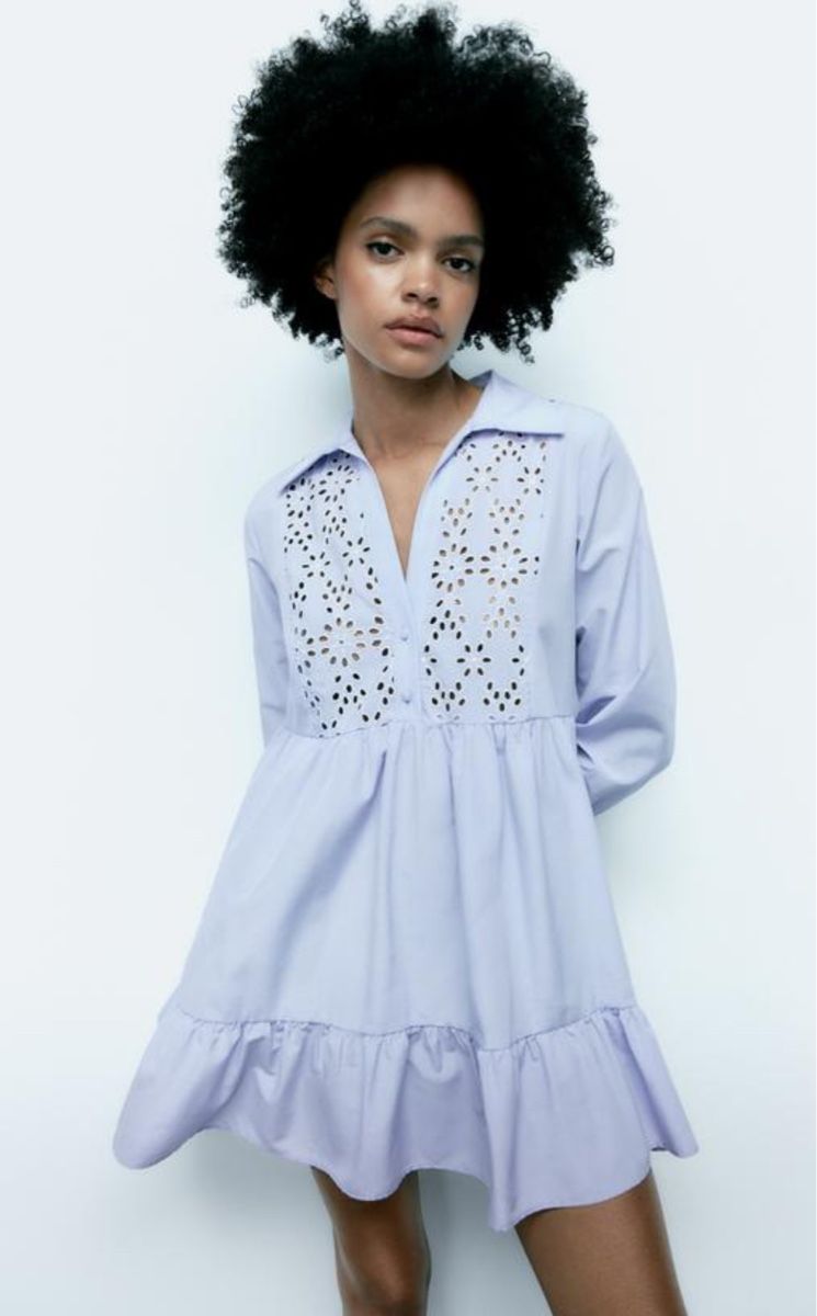 Zara Robes: Zara Light Blue Embroidered Dress/ Kleid - Size S – D'occasion à Zürich par Eb_ 2