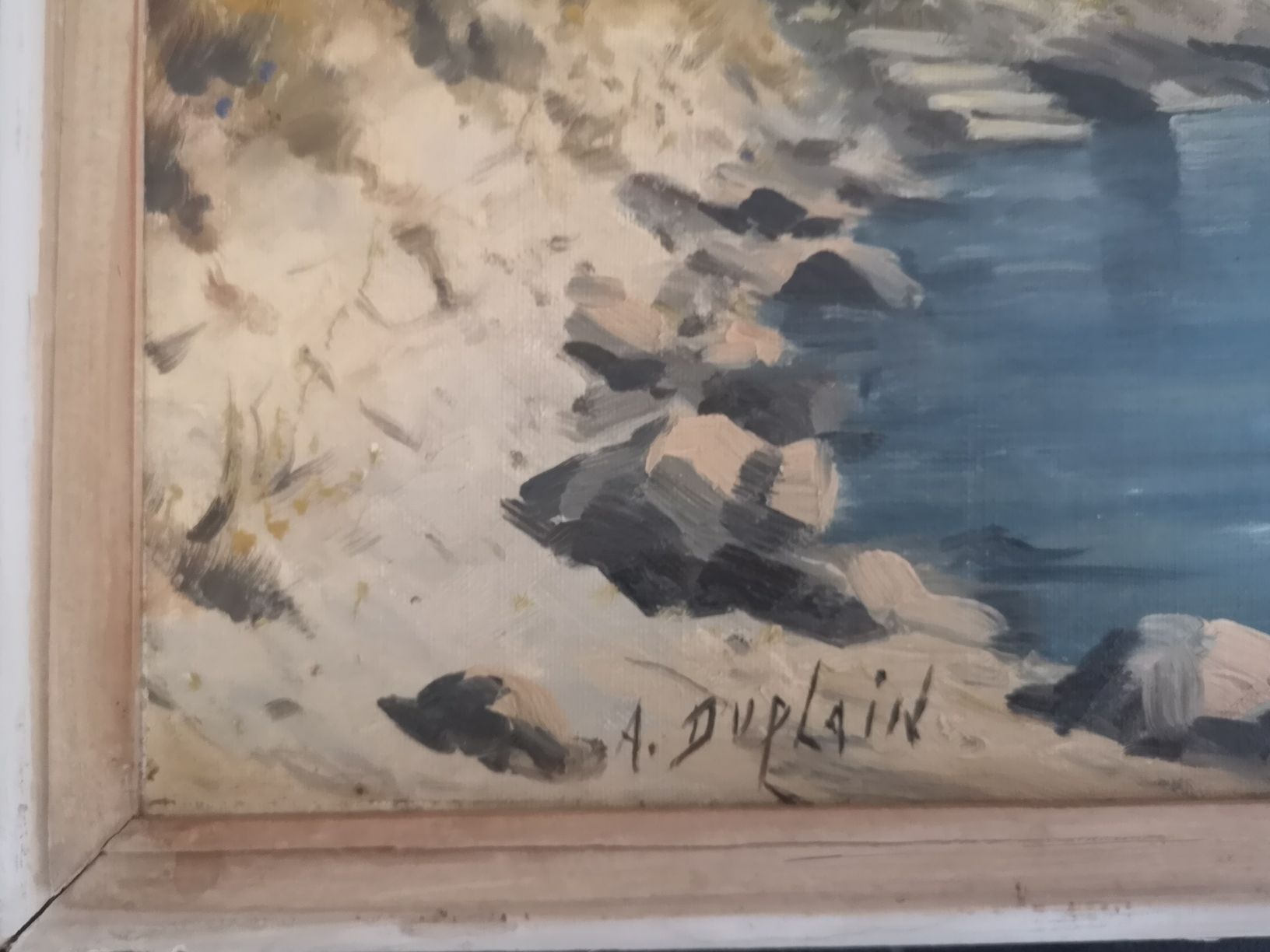 Dipinti: Très beau tableau du peintre Albert Duplain, lac Léman – Usato da Conthey venduto da Cathlouz 1
