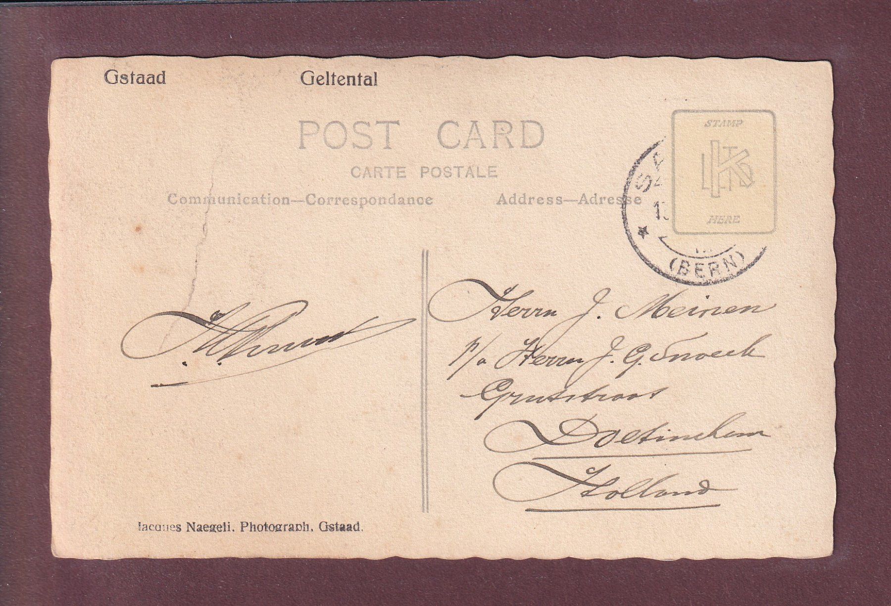 Cartes postales: GSTAAD - Geltental // Falte // – D'occasion à Pully par nicecards 1