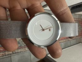 Armbanduhr silber weiss Mesh 