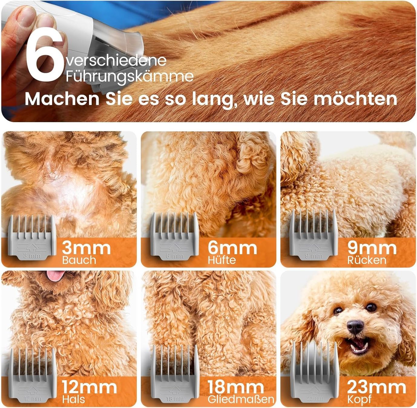 Prodotti per la cura & articoli per la pulizia: Hundeschermaschine mit Staubsauger Tierhaarschneider Set – Nuovo e nell'imballaggio originale da Neuhausen venduto da apo_zn9s 5