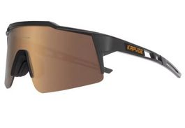 Polarisiert Fahrradbrille schwarz gold Rennrad Style