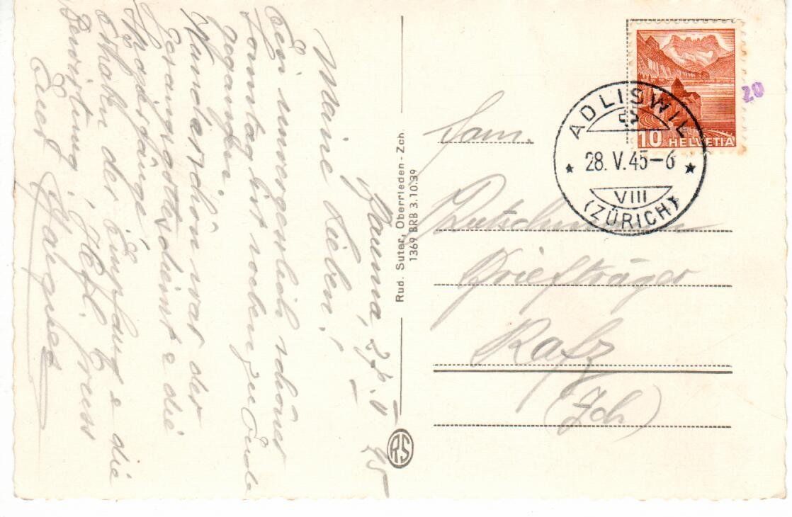 Cartoline postali: Bauma  1945 – Usato da Wolhusen venduto da Curver9 1