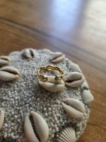 Goldener Purelei Damenring mit Perlen, offen