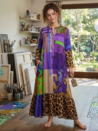 Grace abito lungo multicolore