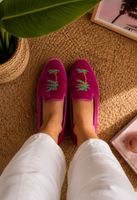 Mocassins Stubbs & Wootton roses en velours - T 41 - neuve