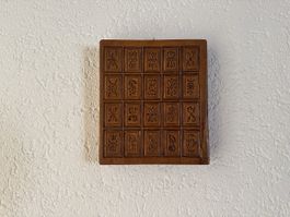 Antike-Holzmodel mit Ornamenten, Formen 2OFelder