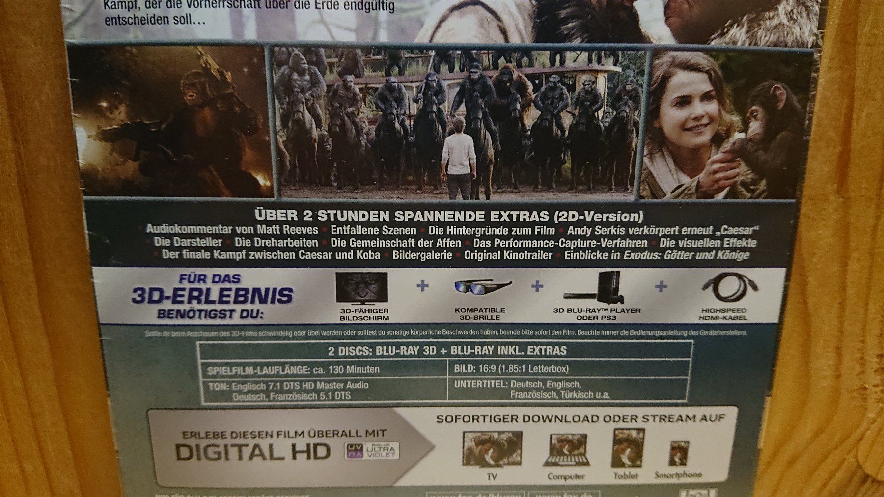 Tutti i DVDs: PLANET DER AFFEN Revolution in 3D und 2D Blu-Ray – Nuovo (secondo la descrizione) da Wilderswil venduto da Exebub 3