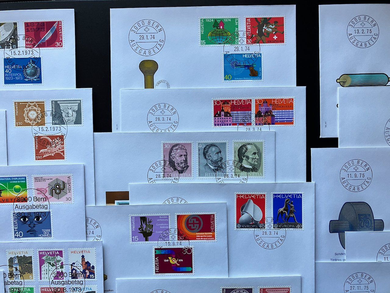 Alle Briefmarken: FDC Schweiz 1973-75 komplett – Gebraucht aus Nesslau von zueri6 3