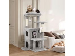 Kratzbaum Kletterbaum Katzenbaum 127cm Katzenhaus hellgrau