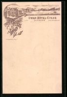 Litho Luzern, Teilansicht mit Wasser, Be