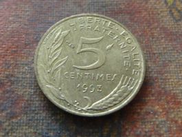 FRANCE  5 Centimes  1993