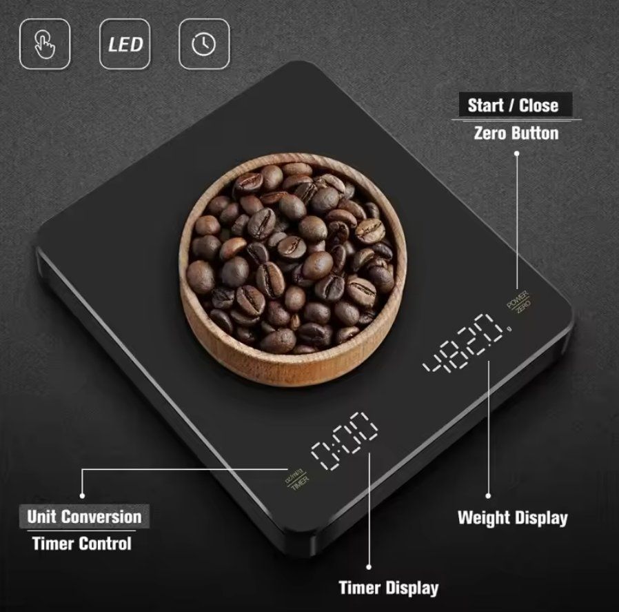 Laborzubehör: Digitale Kaffeewaage mit Timer & USB, 3kg/0,1g, LED-Display – Neu und originalverpackt aus Genève von Anna-38 3