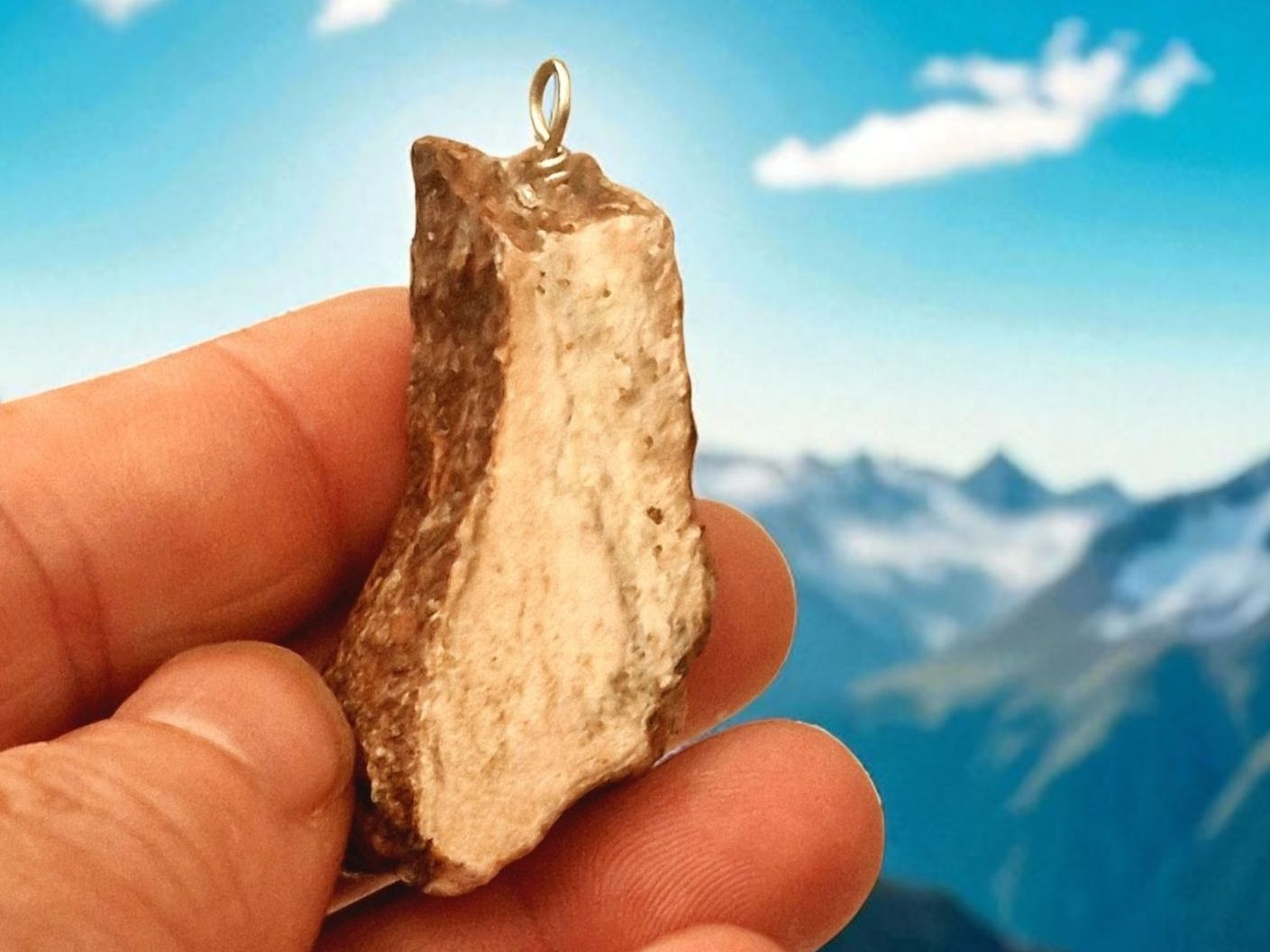 Mineralien & Heilsteine: Anhänger Schweizer rosa Alabaster, handgefertigt – Neu und originalverpackt aus Aarau von Schmuckhoehle_MD 4