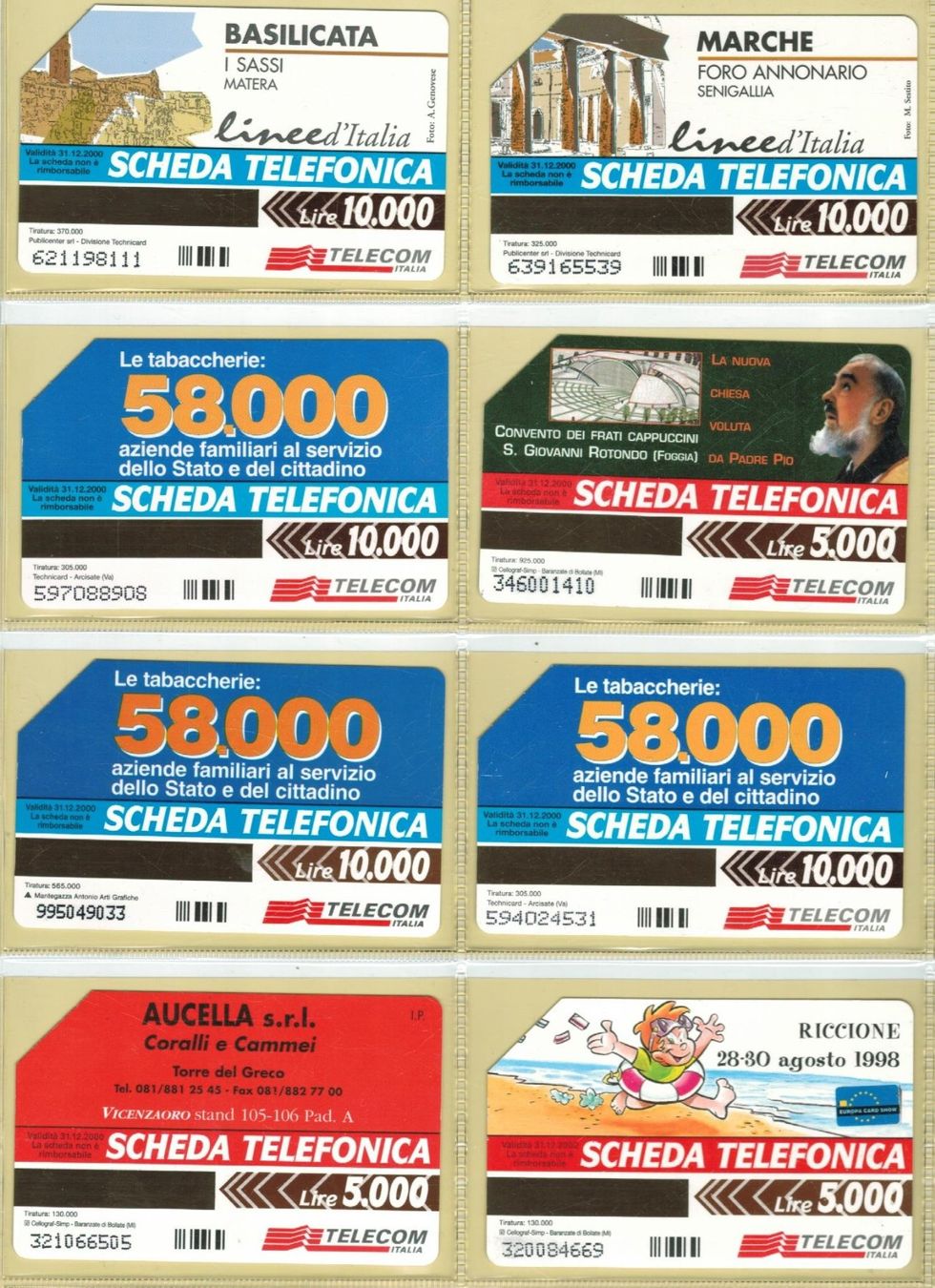 Schede telefoniche: 8 Telefonkarten Italien – Usato da Zürich venduto da Tolima194 1
