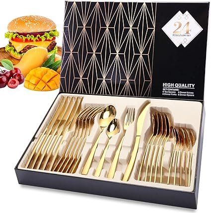 Bestecksets: Besteckset Golden 24 Teilige – Neu und originalverpackt aus Oberentfelden von Sch_md58