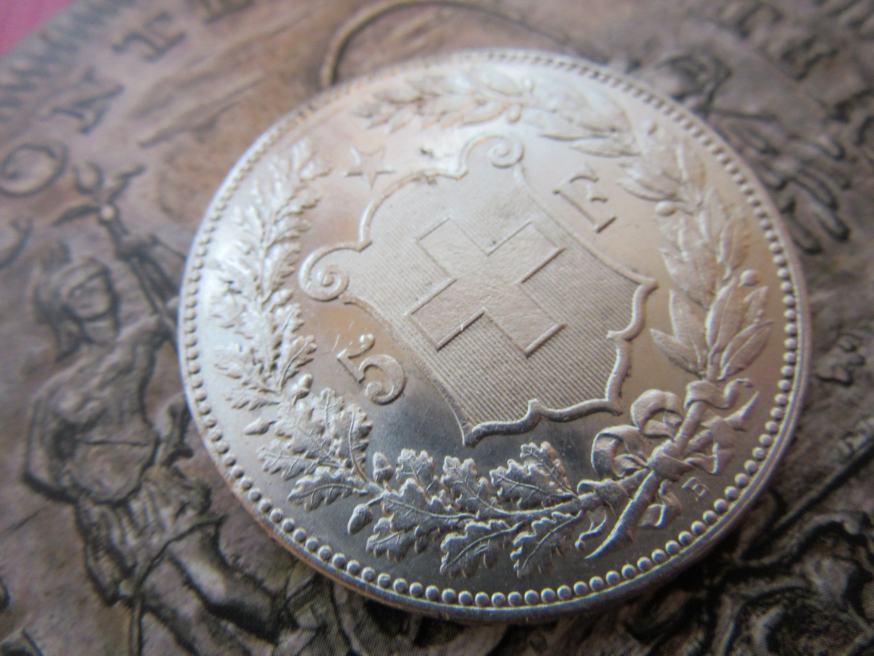 Alle Münzen: 5 FRANKEN 1890 SCHWEIZ AG 900 SILVER TOPPPPPP – Gebraucht aus châtelaine von VrenliNumis86 1