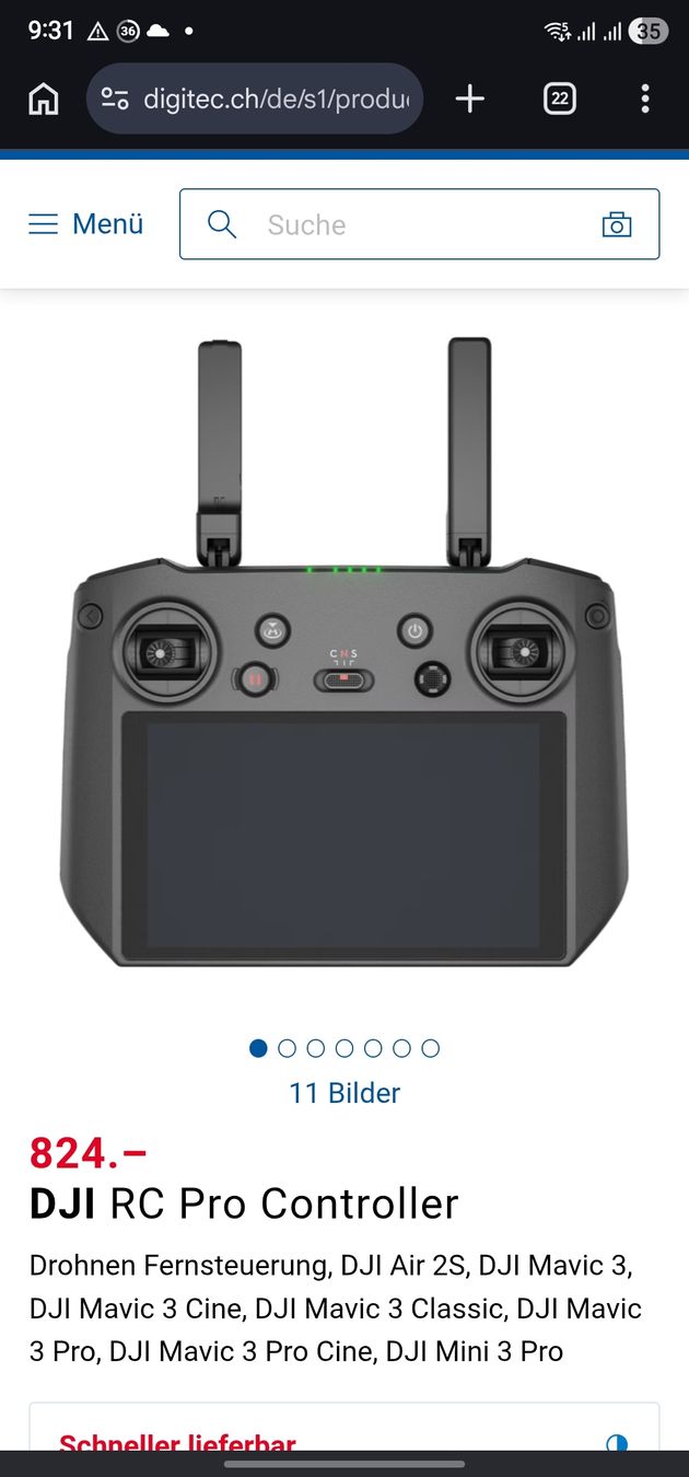 DJI Modellismo RC: DJI RC Pro drone Controller, Air 2S, Mavic 3, mini 3 pro – Usato da Geneve venduto da T36