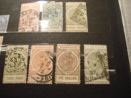 Lot alte Marken South Australia, o, bis one Shilling