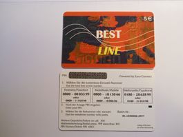 Prepaid Karte BEST LINE 5 Euro Wert guter Zustand
