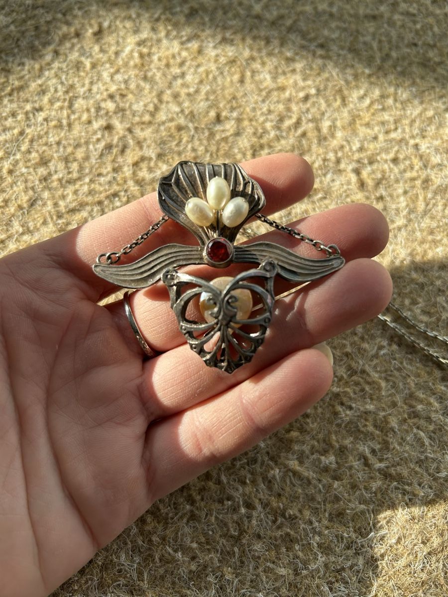 Catenine: Art Nouveau Kette Silber Blume – Nuovo (secondo la descrizione) da Birsfelden venduto da Exclusivity 1