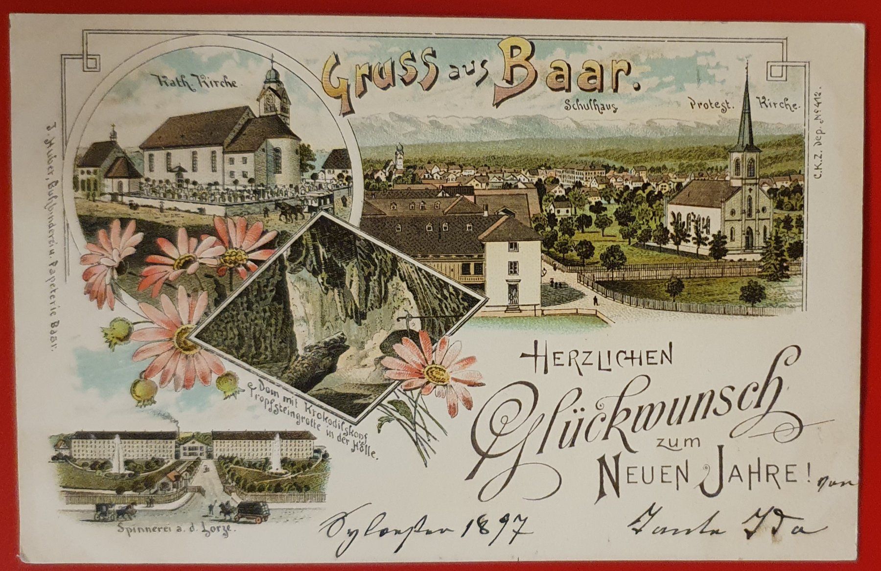 Cartoline postali: Gruss aus Baar 1897 – Usato da Kreuzlingen venduto da Rschweiz1
