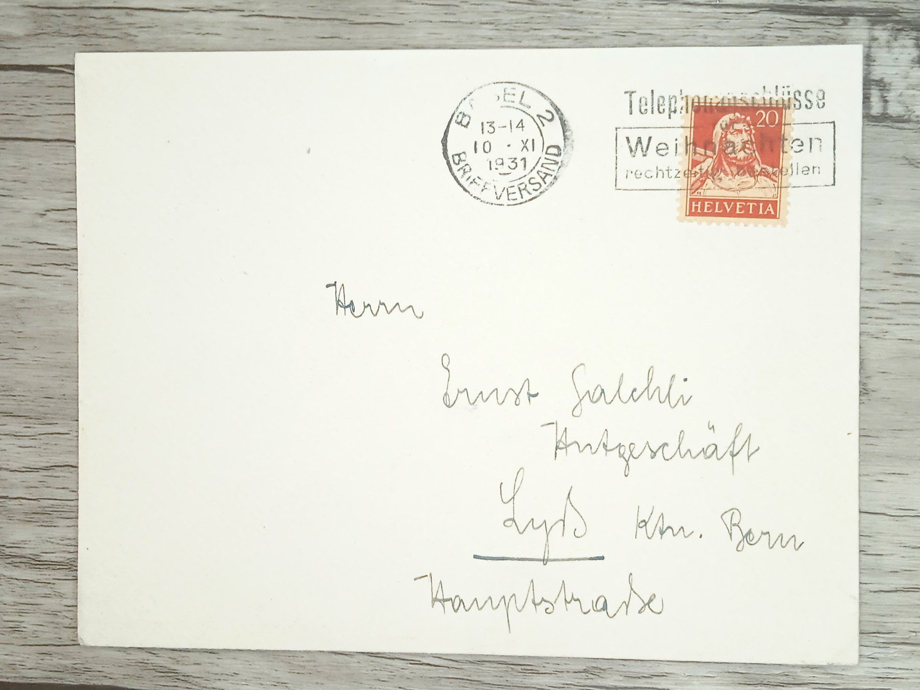 Tutti i francobolli: TR20 Enveloppe + Timbre Suisse 1931 – Usato da Cousset venduto da Patrick_Collections